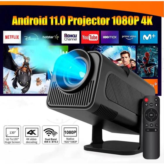 Imagem de Projetor Hy320 4K Android 6 Wifi HDMI Smart TV