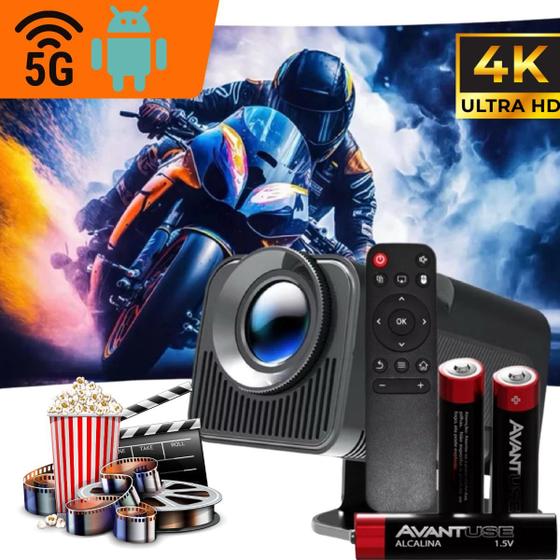 Imagem de Projetor HY320 com Android e Netflix  Transforme qualquer espaço em cinema