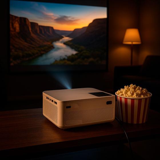 Projetor Intelbras Multimídia PFL5211 Led Full HD 1080p 5200 Lúmens 3xHDMI 2xUSB WiFi Bluetooth