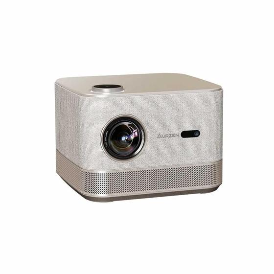 Imagem de Projetor inteligente Aurzen BOOM 3 Dourado com WiFi e Bluetooth Áudio DoIby 3D e Alto-falantes 36W