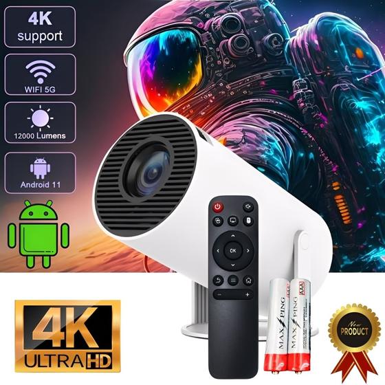 Projetor Inteligente Hy300 Pró 5G Smart 4K Wifi 6 Bluetooth 5.0 Android 11 Lançamento 2025 - NoroTech Eletrônicos Imagem de Projetor Inteligente Hy300 Pró 5G Smart 4K Wifi 6 Bluetooth 5.0 Android 11 Lançamento 2025
