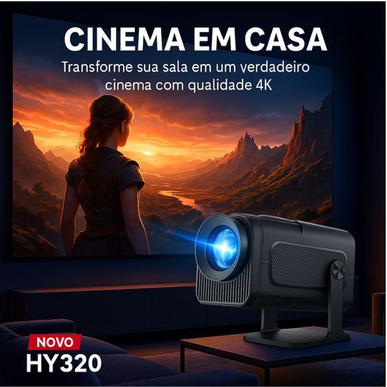 Projetor Inteligente Hy320 Pró 690 ANSI 5G Smart 4K Wifi 6 Bluetooth 5.0 Android 11 - Norotech Eletrônicos — foto 4 de 4