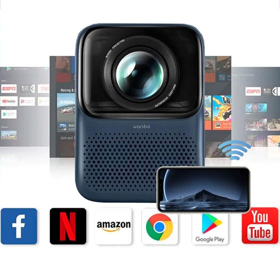 Projetor LCD Wanbo T2 Max Smart Android Nova Versão 450 Ansi Fullhd 4k Bluetooth Wifi Led Bivolt Menor preço em Projetor LCD Wanbo T2 Max Smart Android Nova Versão 450 Ansi Fullhd 4k Bluetooth Wifi Led Bivolt