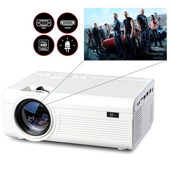 Projetor Led 1080p Full Hd Multimídia 1800 Lumens Hdmi Usb Vga Menor preço em Projetor Led 1080p Full Hd Multimídia 1800 Lumens Hdmi Usb Vga