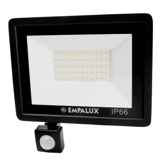 Imagem de Projetor LED Com Sensor 100W 6500K Preto 7500LM IP66 Bivolt EMPALUX