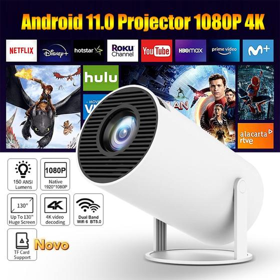 Imagem de Projetor Magcubic HY300 Original Portátil Smart Android 11 4K Ultra HD HDMI Wifi Bluetooth Alto Falante Embutido