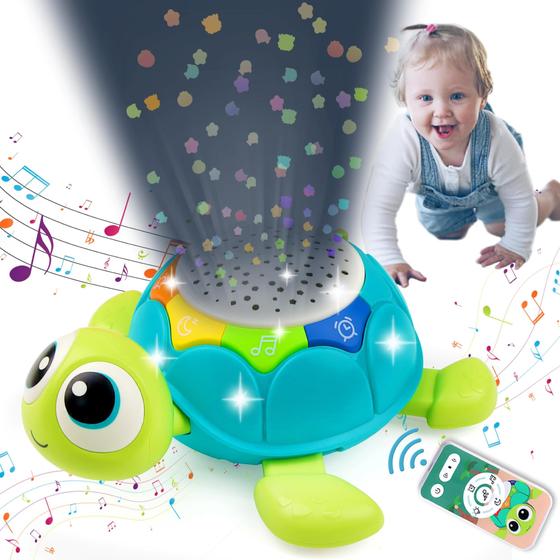 Imagem de Projetor musical Baby Toy KWYZ Turtle 0-2 anos com controle remoto