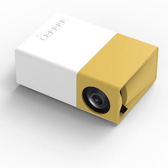 Imagem de Projetor Portátil AAO Mini YG300 Pro, 1600 Lumens, USB, HDMI, Branco e Amarelo - YG300PRO