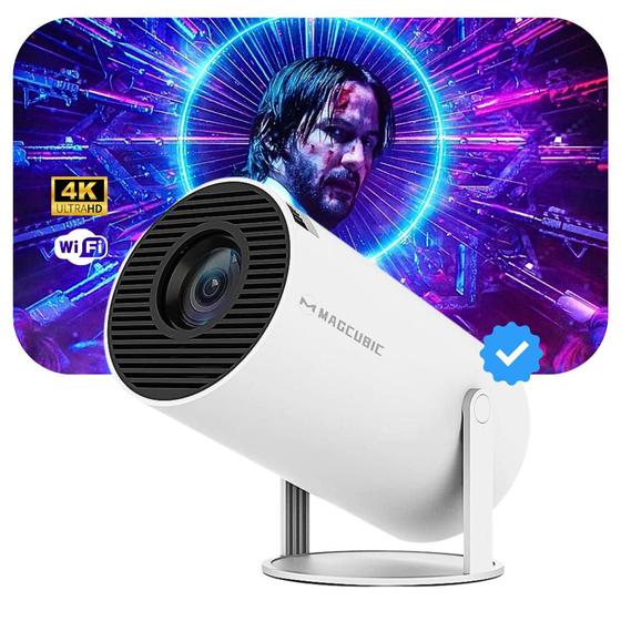 Projetor Portátil inteligente Smart 4K Hy300 Versão atualizada 2025 Android Apps Wifi Bluetooth HDMI, Espelha Celular, 150 polegadas, Videos Full HD - Smart 2024 nova geração Imagem de Projetor Portátil inteligente Smart 4K Hy300 Versão atualizada 2025 Android Apps Wifi Bluetooth HDMI, Espelha Celular, 150 polegadas, Videos Full HD
