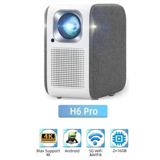 Projetor Portátil Touyinger H6 Pro 6500 Lúmens Android FHD wifi6 ...