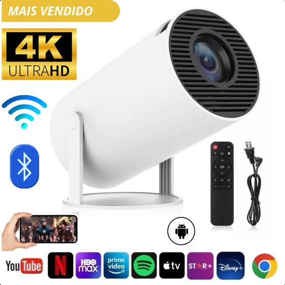 Imagem de Projetor smart 4K para home theater, com excelente qualidade de imagem e som.