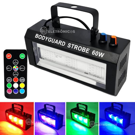 Imagem de Projetor Strobo Estroboscópico 60W Canhão Refletor Com Controle Efeito Flash Para Festa - 1948812