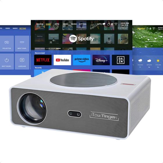 Imagem de Projetor Touyinger Q11W 28000 Lumens 4K Android 12 Espelhamento Bluetooth Wifi