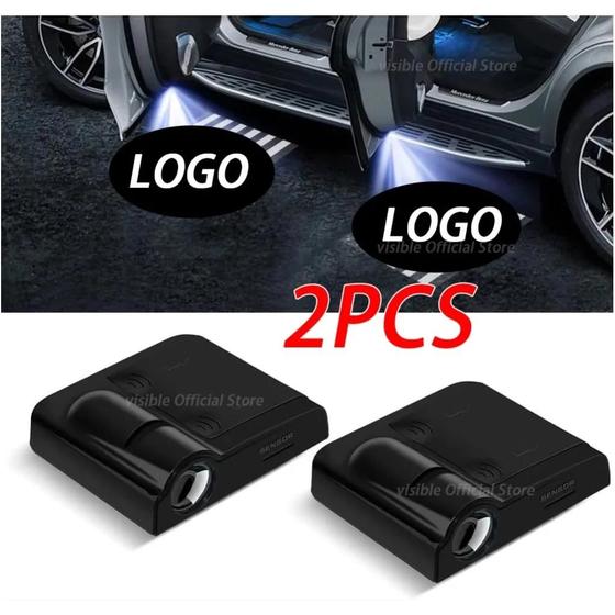 Imagem de Projetor Universal Para Porta De Carro, Luzes LED De Sombra, 2 Peças, Logotipo De Carro Sem Fio,