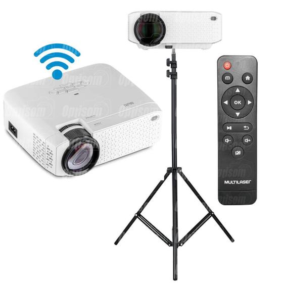 Projetor Wifi Smart Screen Led Multilaser Pj002 1800 Lumens Hdmi Vga Usb + Tripé Menor preço em Projetor Wifi Smart Screen Led Multilaser Pj002 1800 Lumens Hdmi Vga Usb + Tripé
