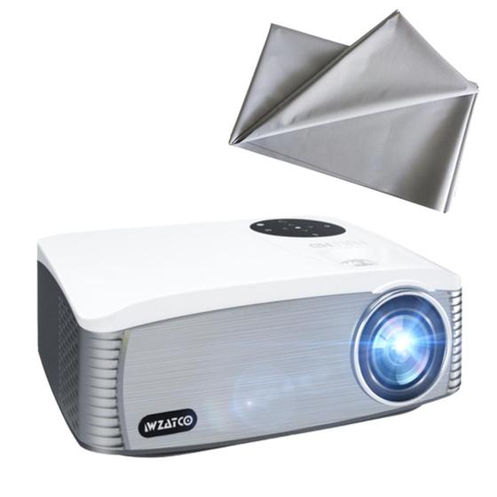 Projetor De 120 Polegadas Projetor Wzatco C6 7000 Lumens c/ Tela Reflexiva 120 Polegadas ...