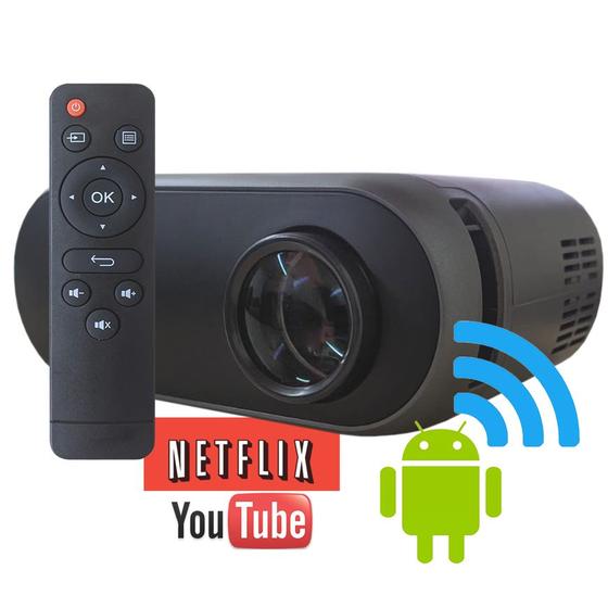 Imagem de Projetor YG700 Com Sistema Android Wifi Full HD 1080p Youtube Netflix USB Controle Portátil Data Show
