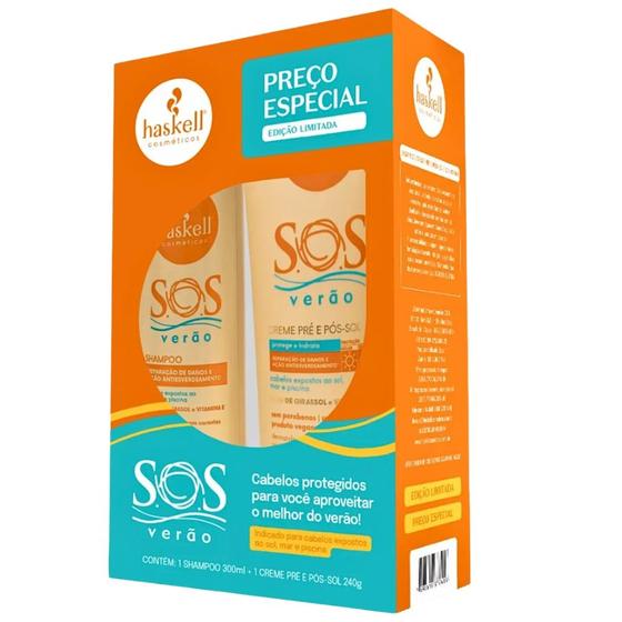Imagem de Promopack Haskell S.O.S Verão Shampoo 300ml e Creme Pré e Pós Sol 240g