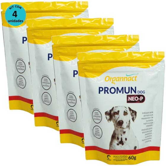 Imagem de Promun Dog Neo-P 60g Organnact Suplemento Vitamínico Para Cães Kit Com 4 Unidades