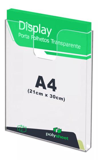 Imagem de Prontuário Porta Folha Display Vertical de Parede Acrílico A4