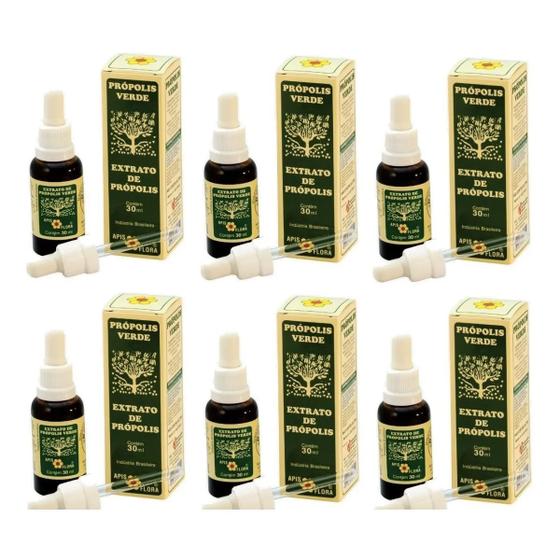 Própolis Verde Extrato De Própolis Apis Flora 30ml Kit C/ 6 Menor preço em Própolis Verde Extrato De Própolis Apis Flora 30ml Kit C/ 6