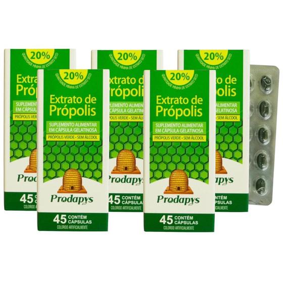 Própolis Verde - Suplemento Alimentar 45 cápsulas Kit com 5 Menor preço em Própolis Verde - Suplemento Alimentar 45 cápsulas Kit com 5