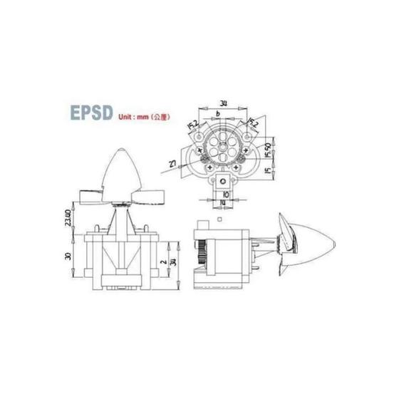 Imagem de Propulsor Epsd2 350 Gws S para Modelismo - Modelo Pequeno