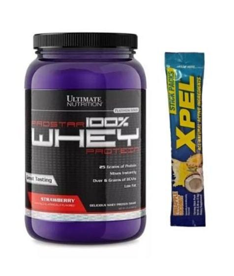 Imagem de Prostar whey 100% 2lbs morango + sache xpell