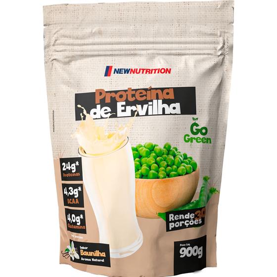 Proteína Vegetal de Ervilha Isolada 900g Sabor Baunilha NewNutrition - Auxiliar no Ganho de Massa Magra