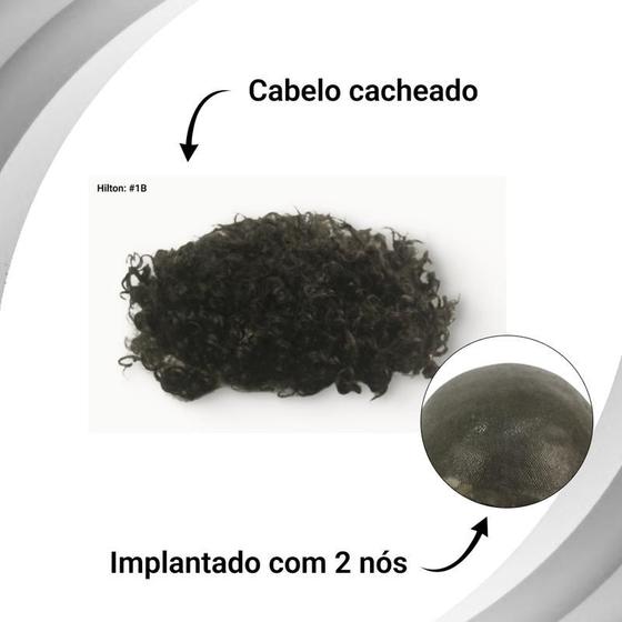 Imagem de Protese Capilar masculina micropele cacheada Hilton 15cl 15x20