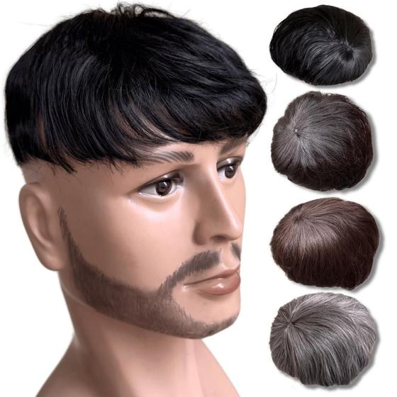 Imagem de Prótese capilar masculina Topo cabeça Tic-tac 17x17 orgânica