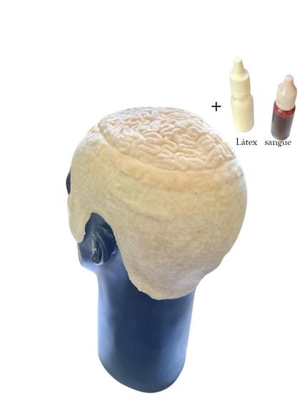 Imagem de Prótese careca em látex com cérebro + látex + sangue falso