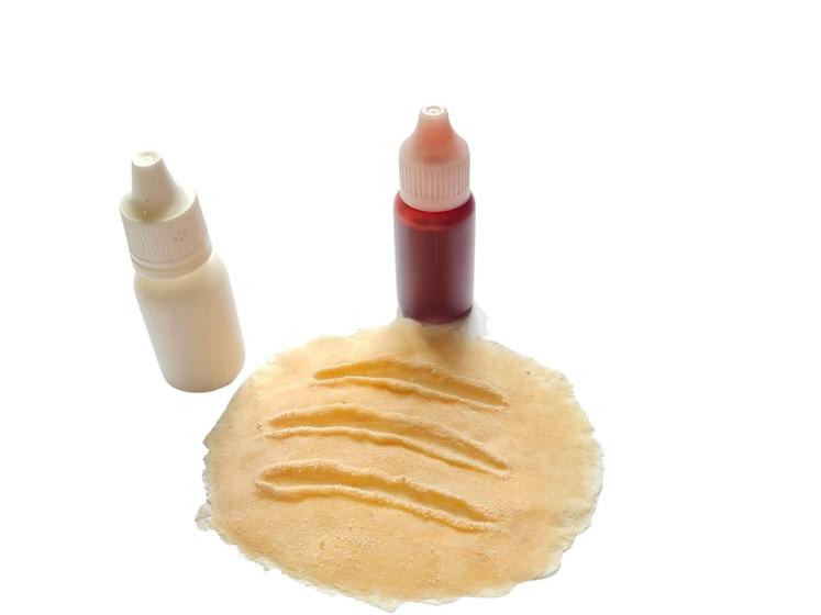Imagem de Prótese Ferida De Látex Com 3 Cortes + Látex + Sangue Falso