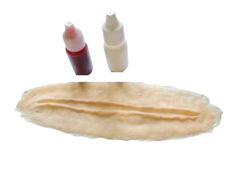 Imagem de Prótese Ferida De Látex Corte 19Cm + Látex + Sangue Falso