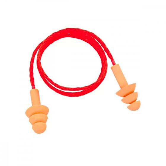 Imagem de Protetor Auditivo Ump Silicone Laranja Com Cordao ./ Kit Com 20 Peças