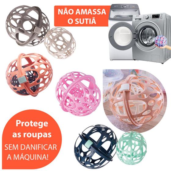 Imagem de Protetor Bola Esfera Lava Roupas Finas Íntimas Sutiã Bojo - Plasútil