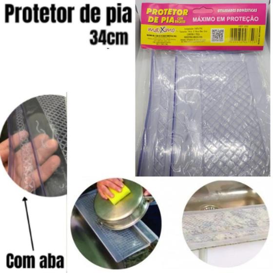 Imagem de Protetor Borda de Pia Silicone Transparente Lavar Louças  - Jaguar