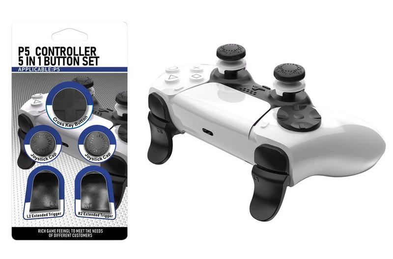 Imagem de Protetor Botão Extensor Gatilho L2 R2 Controle Compatível Com PlayStation 5 Preto