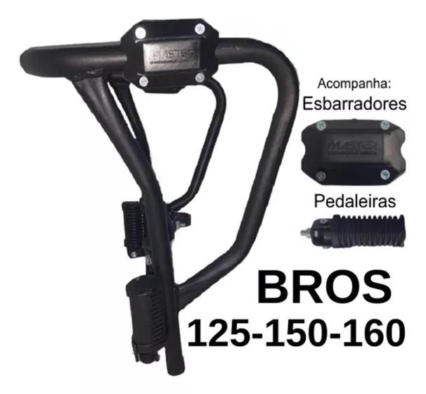 Imagem de Protetor carenagem Broz 160 Preto Fosco com pedaleira e esbarro 