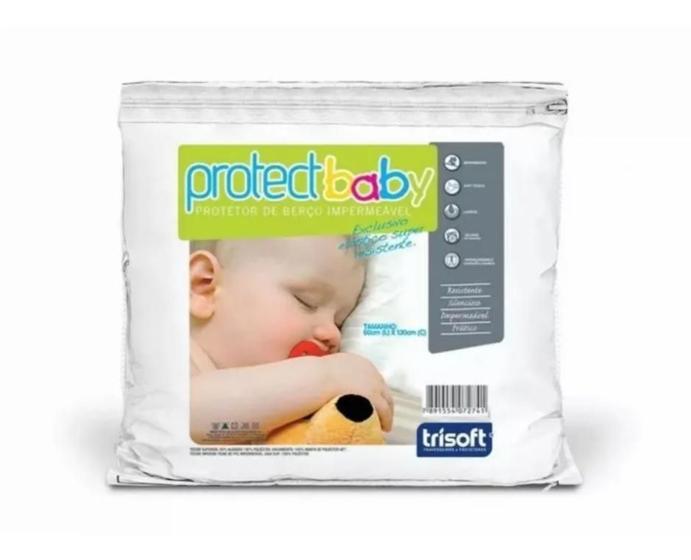 Imagem de Protetor colchão berço bebê baby 1,30x0,70x15 cm de altura 100% impermeavél com elástico trisoft