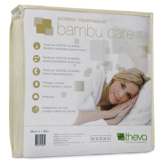 Protetor Colchão Impermeável Bambu Care Casal 138X188 Theva Menor preço em Protetor Colchão Impermeável Bambu Care Casal 138X188 Theva