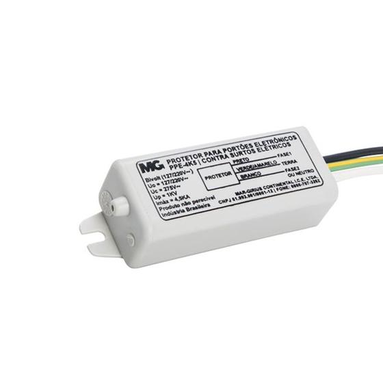 Imagem de Protetor Contra Surtos Dps Motor Portão Eletrônico Deslizante Basculante Pivotante 4,5ka Bivolt 127/220v PPE-4K5 Margirius