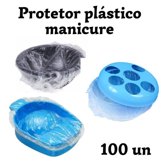 Imagem de Protetor de Bacia Manicure De Maos de Plastico Descartavel C/100 unidades