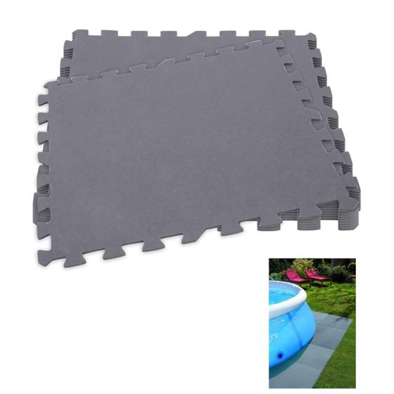 Imagem de Protetor de Chão 8 Peças para Piscina 50cm X 50cm Cinza - Intex 29084