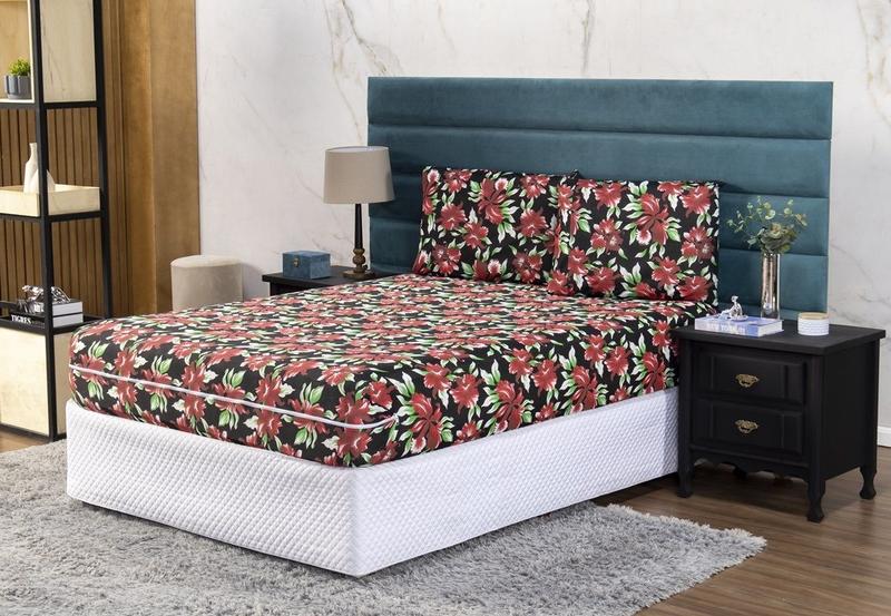 Imagem de Protetor de Colchão Cama de Viuva Solteirão 28cm + Fronha Capa com Zíper Malha Gel Estampada