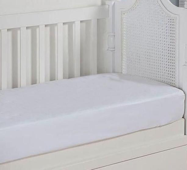 Imagem de PROTETOR de Colchão de BERÇO Padrão Americano 1,30 x 0,70 x 0,20cm IMPERMEÁVEL Branco