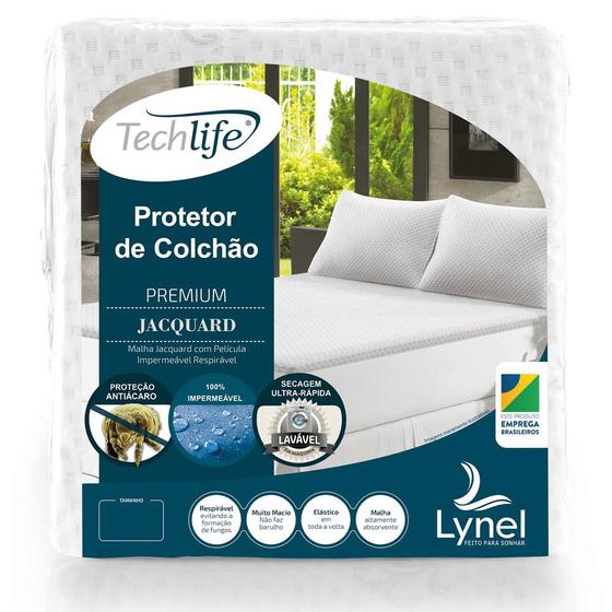 Imagem de Protetor de Colchão Impermeável Solteiro King TechLife Premium Jacquard Lynel