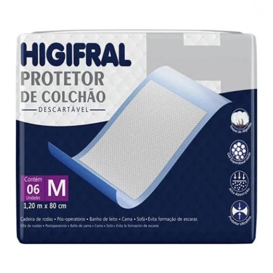 Imagem de Protetor de Colchão Lençol Absorvente Higifral Tamanho M