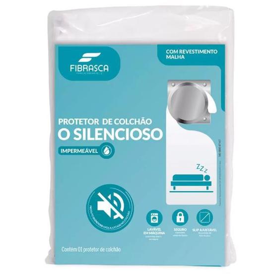 Imagem de Protetor de colchão lençol de Solteiro Impermeável Fibrasca O Silencioso