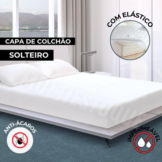 Imagem de Protetor De Colchão Solteiro Box Capa De Colchão Branco
